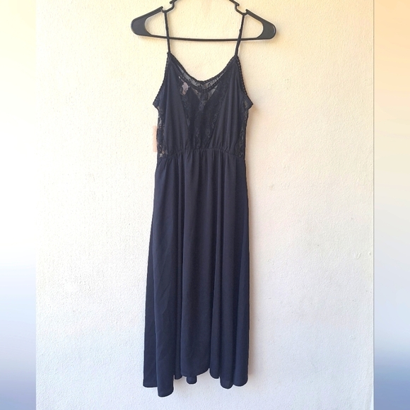 Forever 21 Black Midi V Neck Adjustable Strap Women's Dress Size XS NWT - Picture 2 of 5